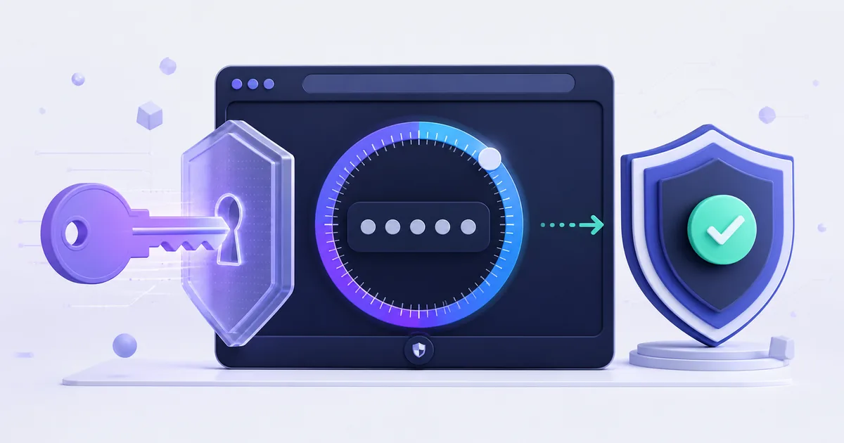 Browser-local two-factor code generator protected by a secret key and countdown shield