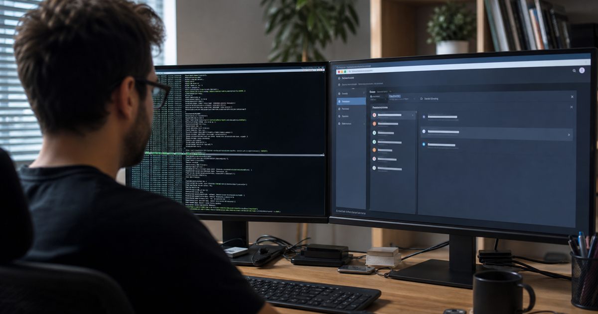 Developer testing workflow connecting application forms, code, a receive-only inbox, and validation checks