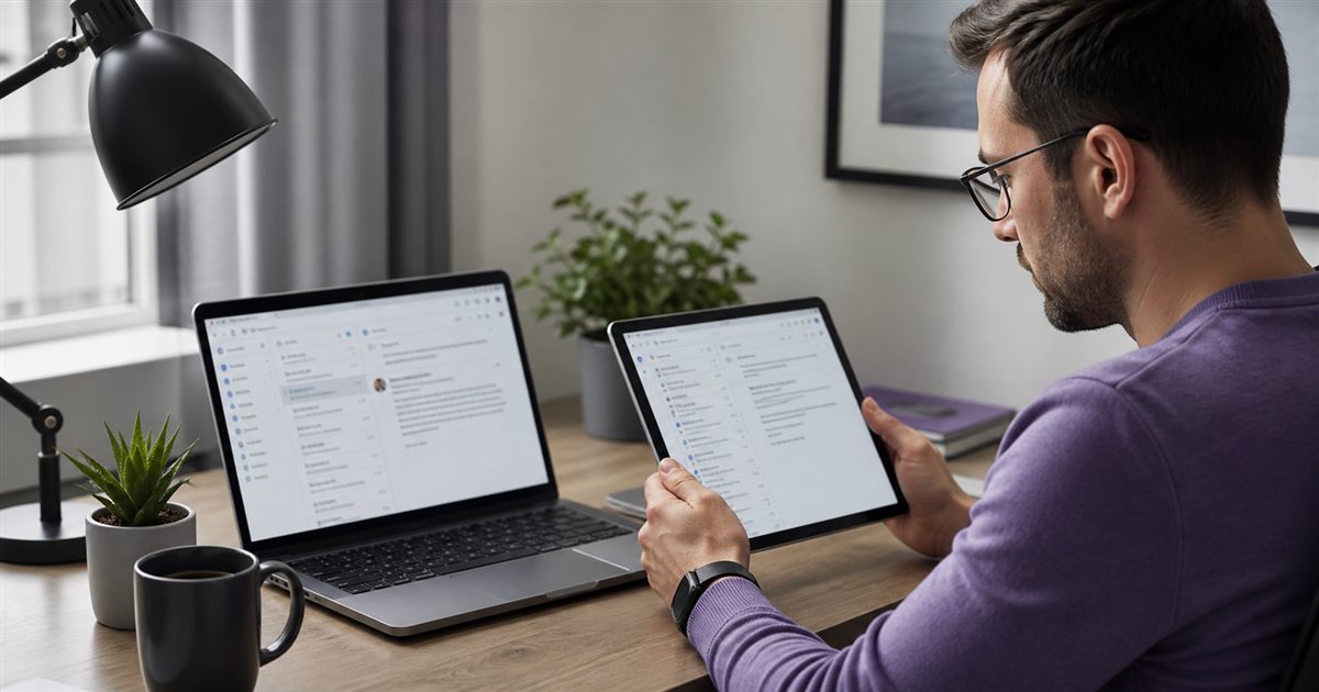 Professional domain address cards connected to a password-protected receive-only inbox