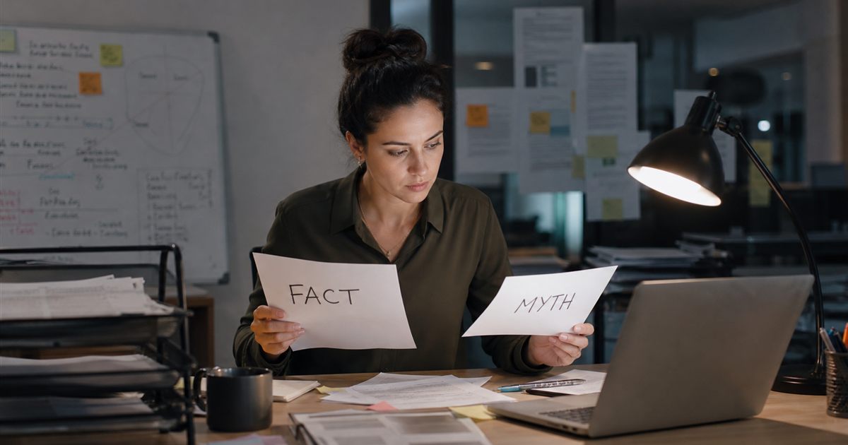 Temporary Email Privacy Myths: What It Does Not Hide — an original TempMail Cloud visual explaining temporary email privacy myths