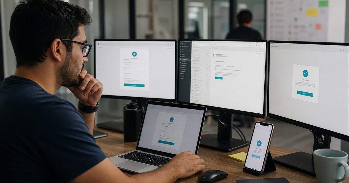 End-to-end signup and email verification workflow ending in a successful test check