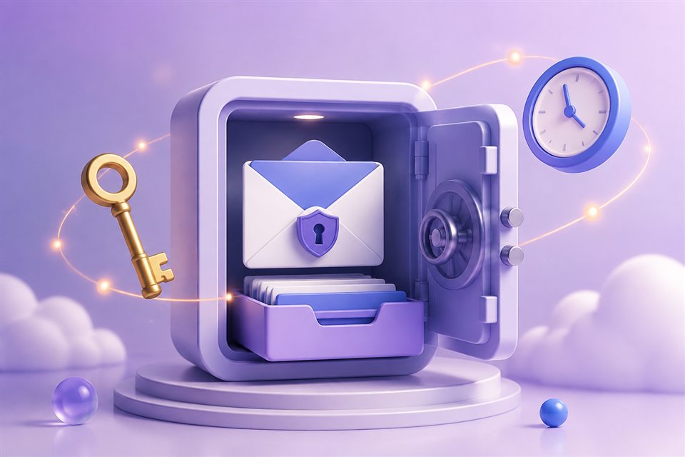 Password-protected email inbox saved for secure access later